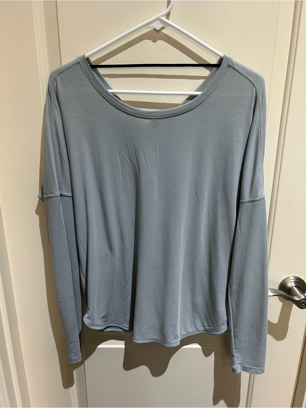 Prana Women's Long-Sleeve Crewneck Top in Pale Blue